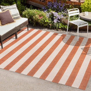 Negril Two-tone Wide Stripe Indoor/outdoor Area Rug